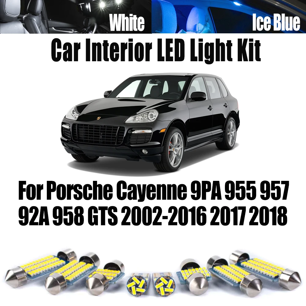 

LED Interior Dome Map Light Kit Car Reading Bulbs For Porsche Cayenne 9PA 955 957 92A 958 GTS 2002-2016 2017 2018 Vehicle Lamp