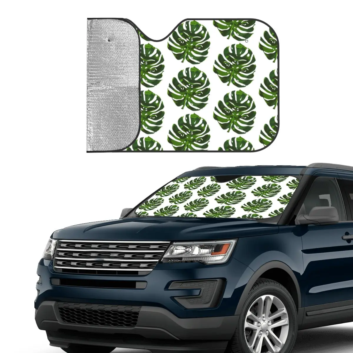 Monstera Sloth Sunshade Windscreen Sloths Animal Camouflage Fashion Cover Front Block Window Car Sunshade Heat Reflector