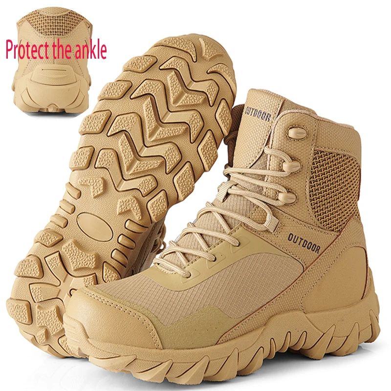 New Men's Hiking Boots, Zhongbang Outdoor Hiking Tactical Boots, Training Boots, Breathable And Anti Slip Desert Boots, Motorcy