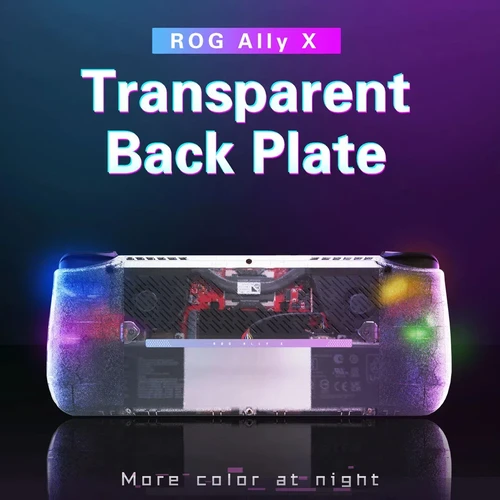 Para Rog Ally X DIY carcasa de repuesto juego de funda de placa trasera transparente para Rog Ally X accesorios de juego de disipación de calor