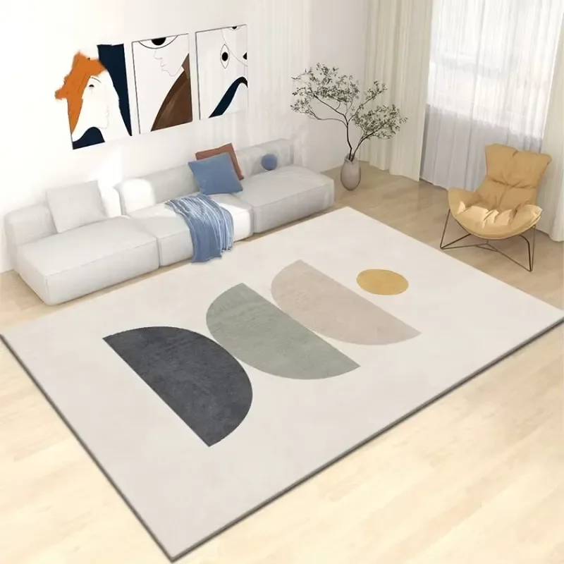Stain Resistant Nordic Living Room Area Noise Reducing Rug Thick Plush Carpet for Bedroom and Sofa Spaces