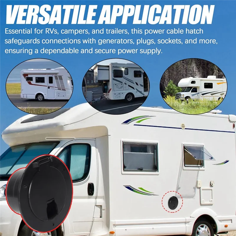 

2-Pack, RV Hatch Covers Round Electric Cable Hatch For RV Trailer RV Power Cord Hatch Cover With Screws