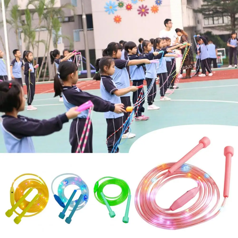 Glowing Skipping Rope Jumping Rope Battery-operated Led Skipping Rope for Kids Colorful Light Comfortable Grip for Home