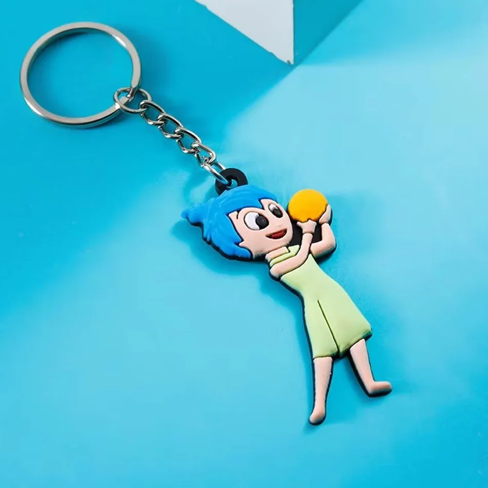 Cartoon Anime Inside Out Disney Series PVC Doll Cars Keychain Pendant for Men and Women's Universal Decorative Product Accessory