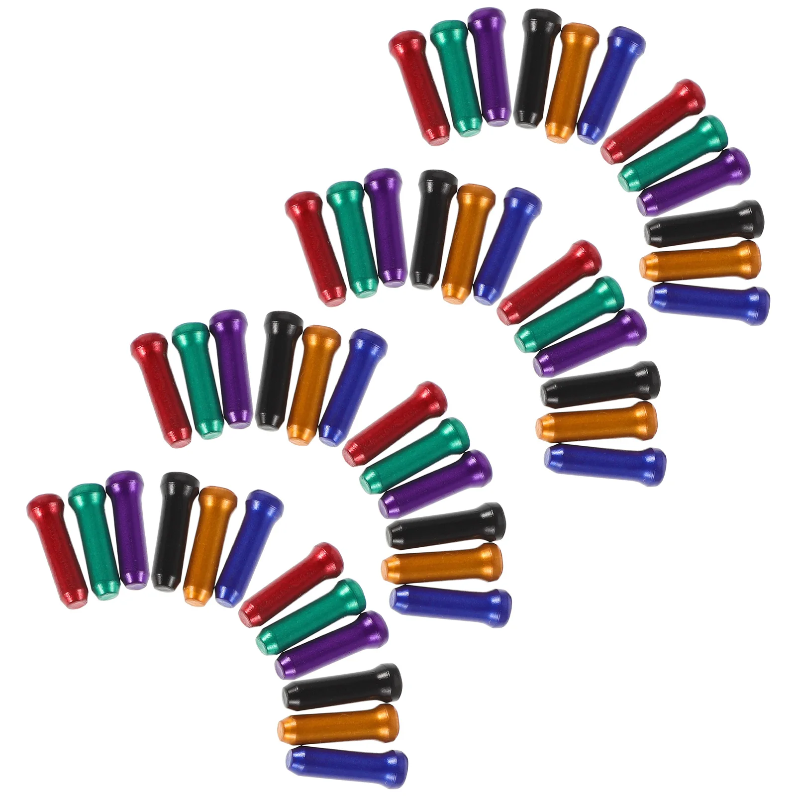 48pcs Bike Cable End Caps Aluminum Alloy Colorful Universal Fit For Road Mountain Brake Gear Cables Durable Lightweight 6 Colors