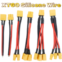 XT60 Parallel Battery Connector Male/Female Cable Dual Extension Y Splitter 3-Way 14AWG Silicone Wire for RC Drone Battery Motor