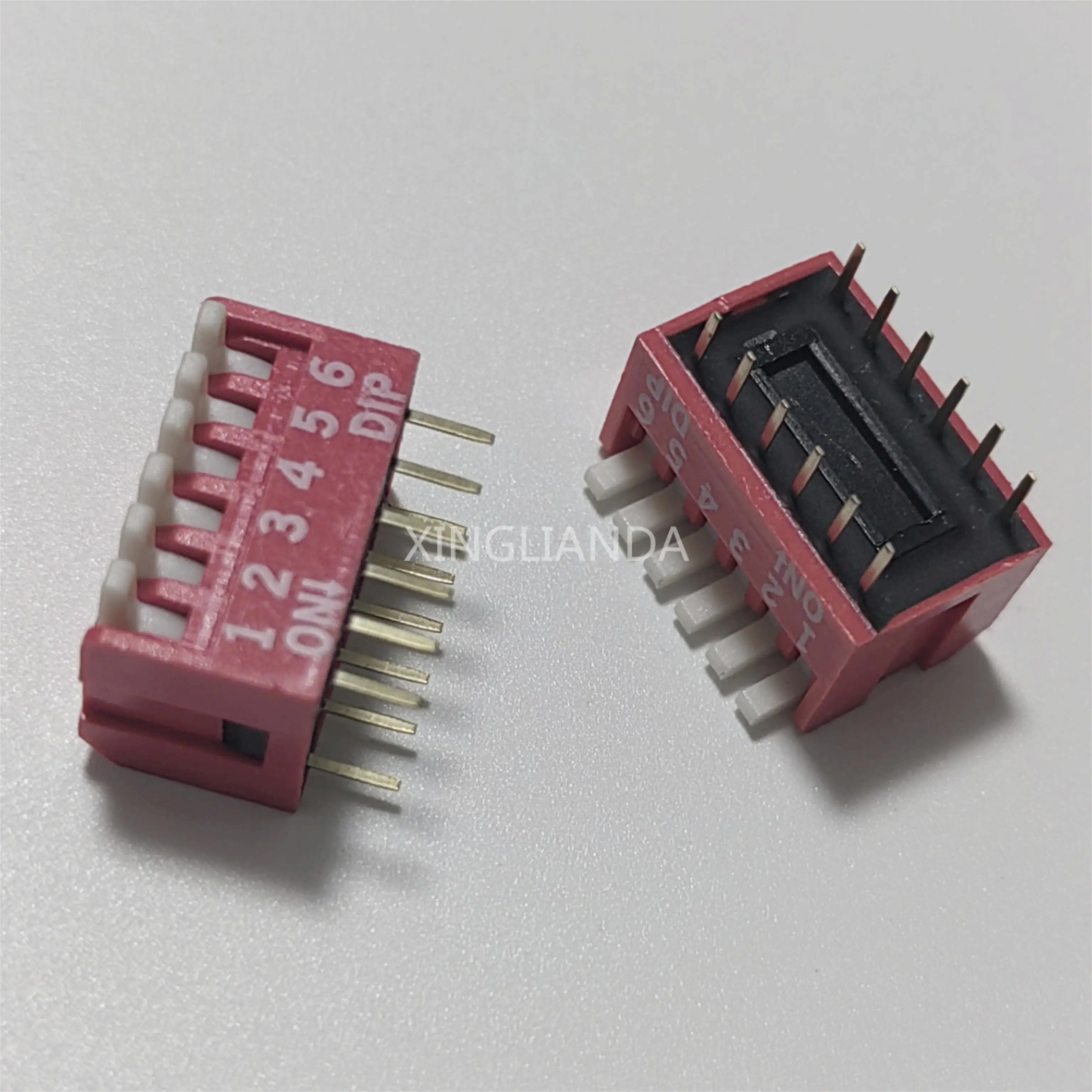 10PCS 2.54MM Slide Type Lateral Switch 1/2/3/4/5/6/7/8/10 Pin Position Way DIP Red Pitch Toggle Snap Switches