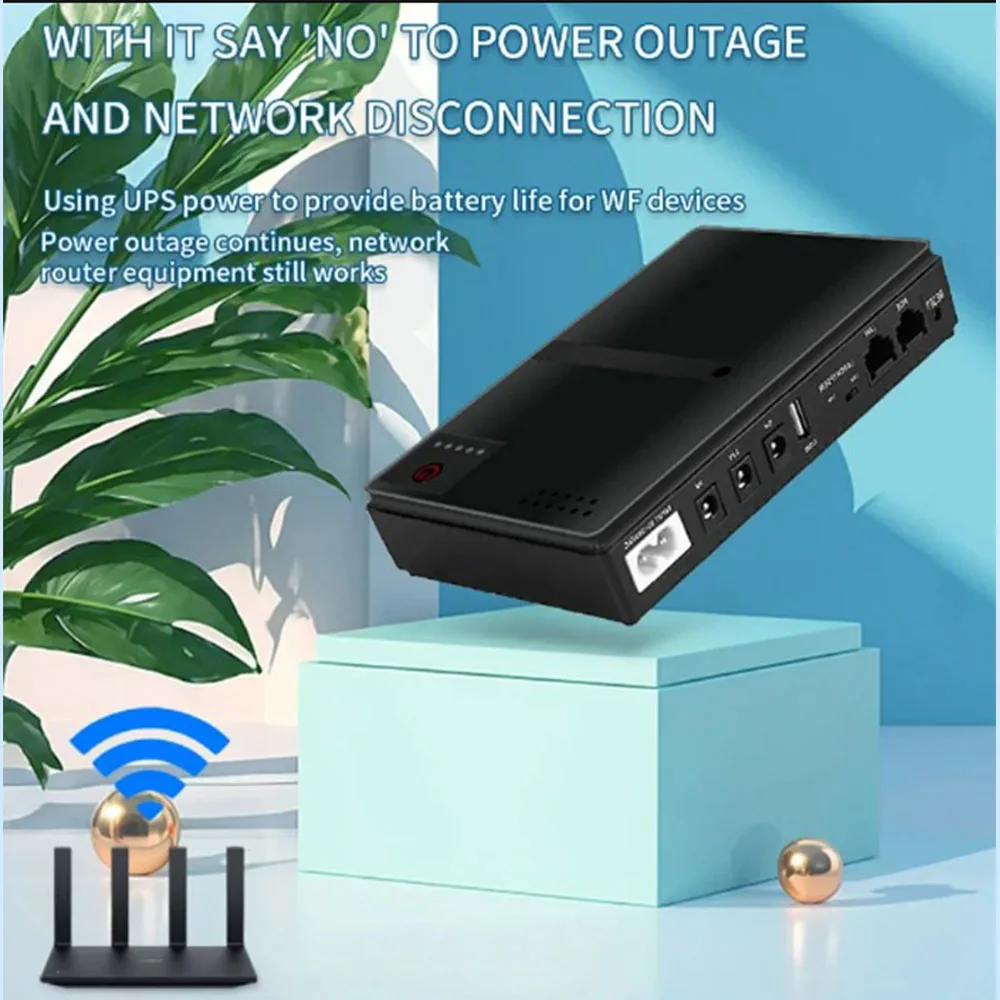 Fonte de alimentação ininterrupta, Mini UPS Router Optical Cat Adapter, DC Backup Power, AC 110V 220V para DC 5V 9V 12V 15V 24V