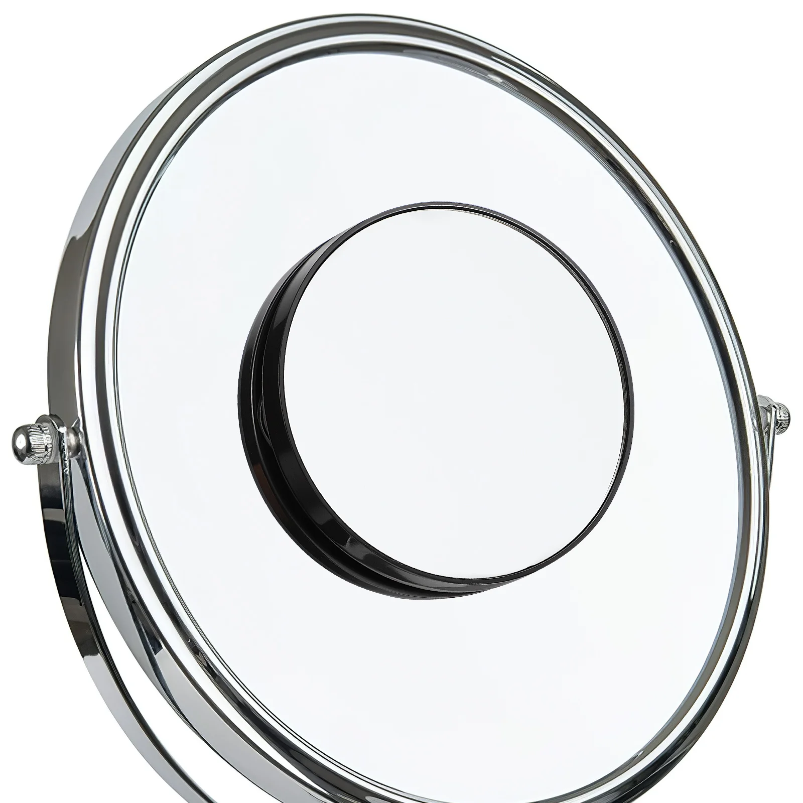 

5X Magnification Suction Cup Makeup Mirror 8.8cm Round Compact Travel Mirror for Facial Details and Touch Ups