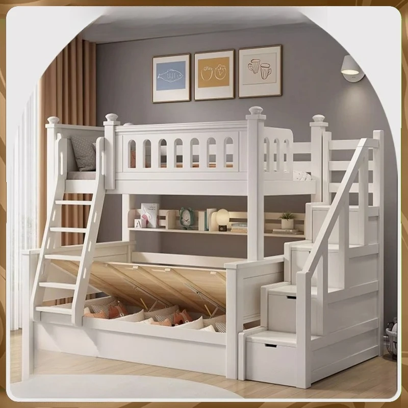 

Solid wood upper and lower beds Bunk Small apartment children's beds High and low beds