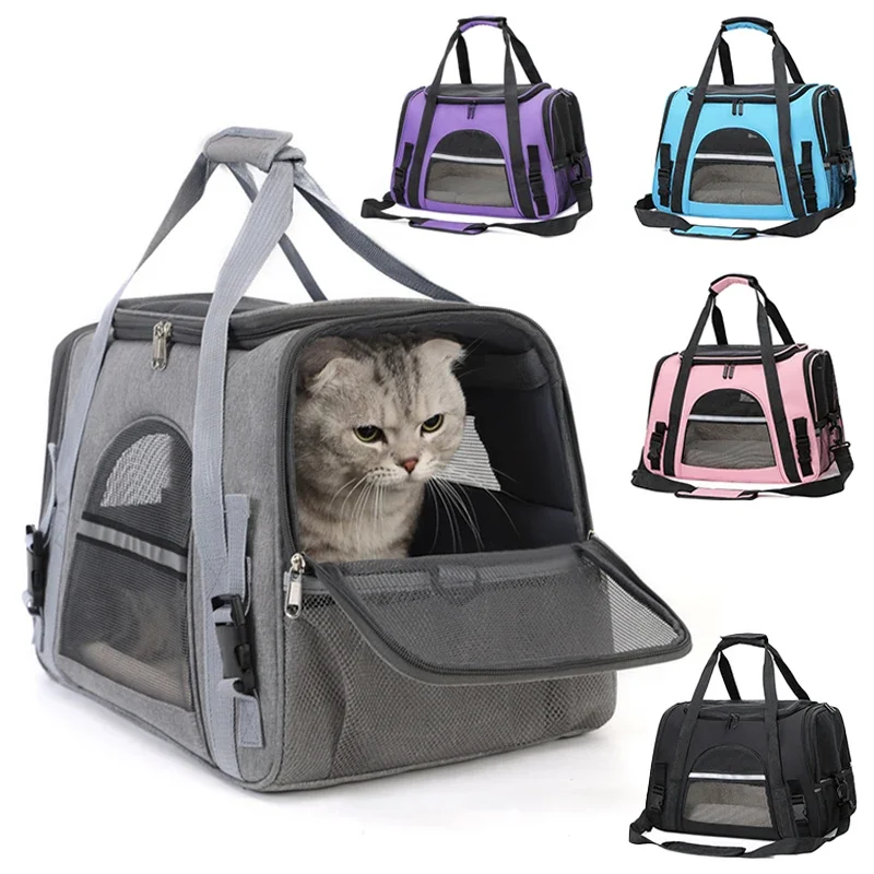 

Portable Dog Cat Carrier Bag Pet Puppy Travel Bags Breathable Mesh Foldable Cats Dog Handbag Travel Pet Bag Transport Bag