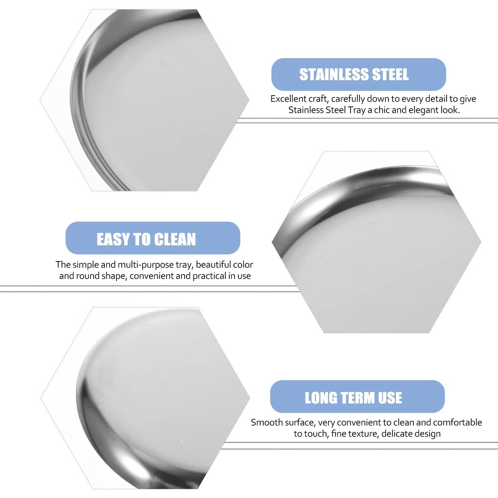 

Metal Round Jewelry Tray Stainless Steel Trinket Dish Ring Holder Necklace Storage Organizer Ring Holder Jewelry Dish