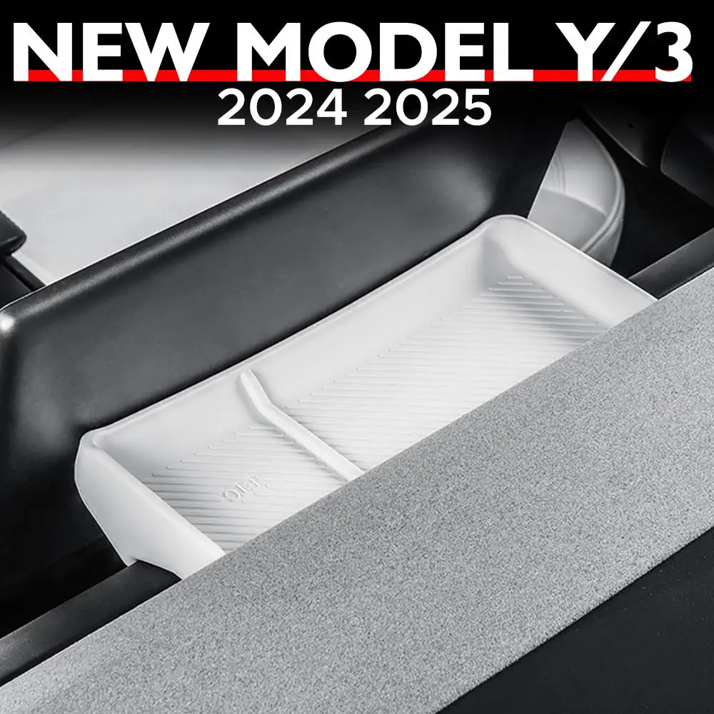 테슬라 뉴 모델 3 하이랜드 2024 및 모델 Y 런치 2025 대시보드 브래킷 티슈 박스 트레이 ECT 패널용 후면 스크린 수납함 썸네일 2