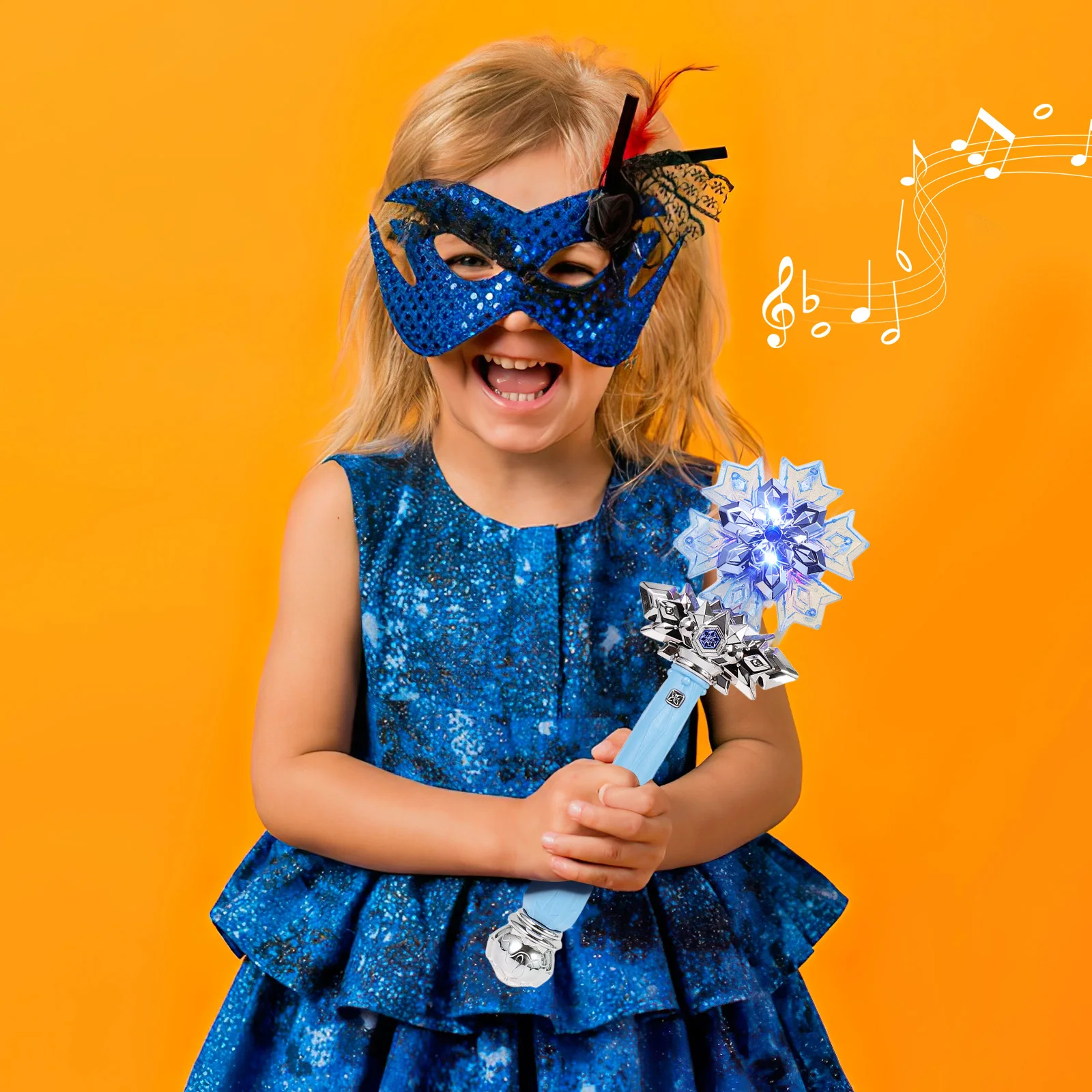 Varita de copo de nieve iluminada con efectos de sonido en aerosol, varita mágica para niños, vestido de fiesta, juguetes para niñas pequeñas, juguetes sensoriales iluminados