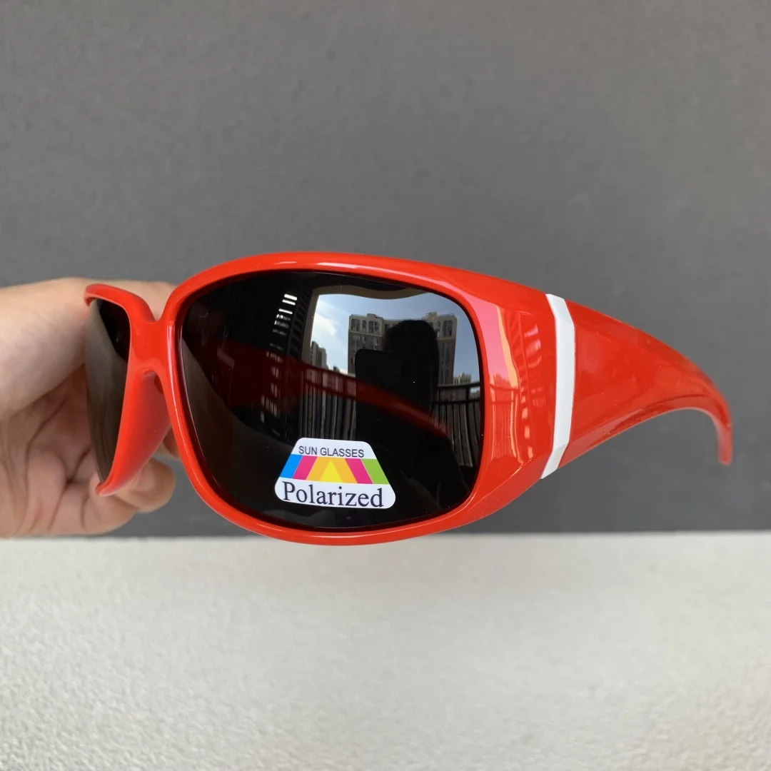 

Red White Women's Polarized Sunglasses Fashion Vintage Big Sun Glasses Female Luxury Designer Retro Wide Legs Shades for Women