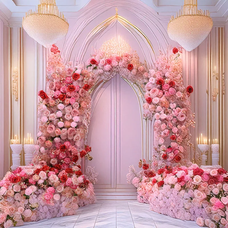 

Розовая башня для торта, свадебный фон, украшение, большие подвесные цветы, свадебная сцена, композиция стола, гортензия и розы, ряды