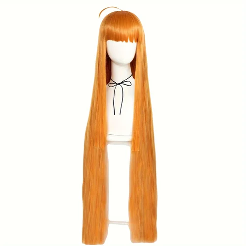 Imagen 2 del producto Peluca larga naranja estilo Futaba Sakura para Cosplay de Anime, pelo sintético liso resistente al calor, exposición de cómic y Carnaval de Halloween
