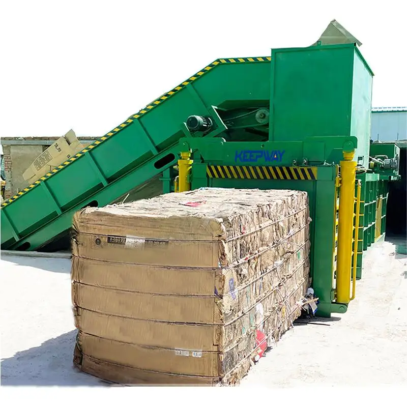 Fully Automatic Horizontal Hydraulic Waste Cardboard Compress Baler Used Clothes Baling Press Machine