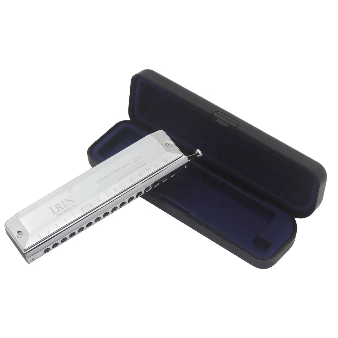 

High Quality IRIN 1664 16 Hole 64 Tone Chromatic Harmonica Beginner Performance Professional Musical Instrument Manufacturer