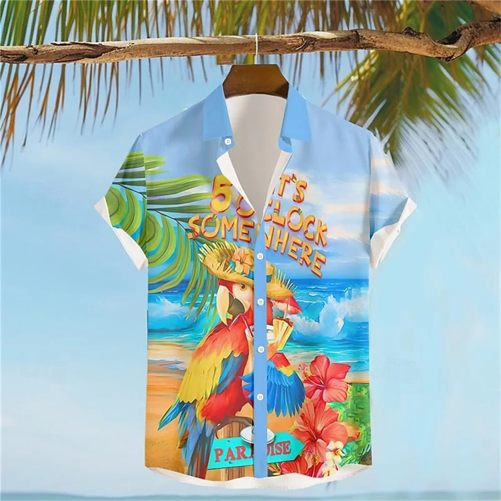 

2025 Hawaii Shirt Beach Beach Street Men's Casual Shirt Hawaiian Shirt Men Summer 3d Print Casual Short Sleeved Shirt For Men