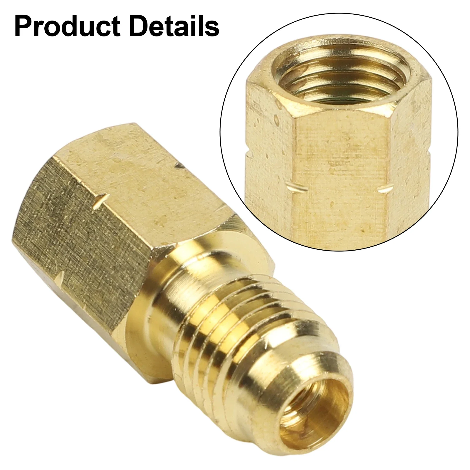 Brass Adapter 1 4 SAE Adapter As Shown In The Figure Air Conditioning Tool 1 4 SAE Female To Male Compatible With R32 R454B