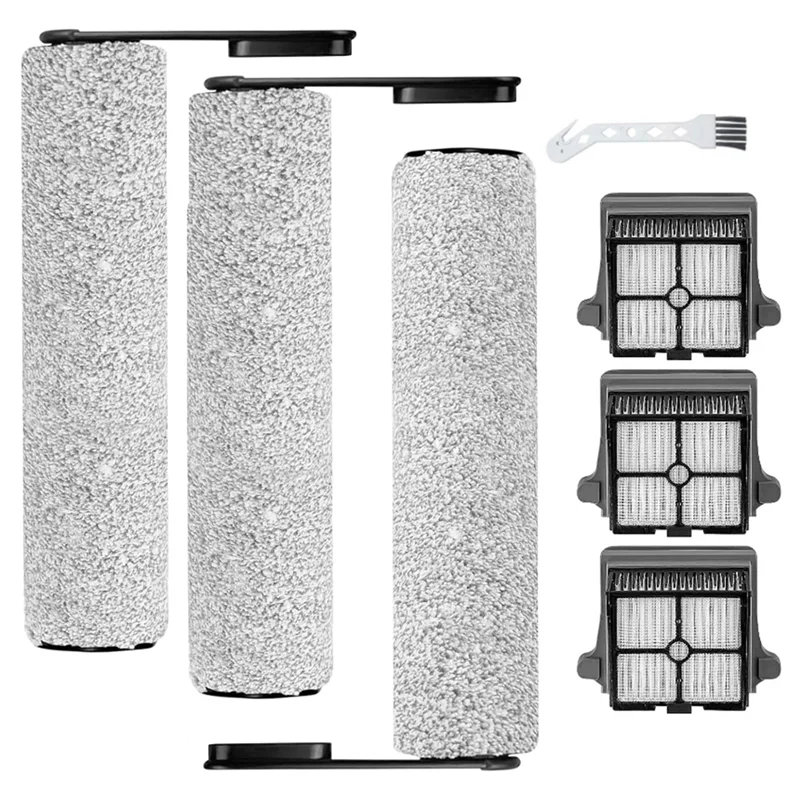 ABKR-Rollers Escova de substituição e filtros para Tineco Floor ONE S6 e S7 Pro Aspirador de pó sem fio Rolos de escova