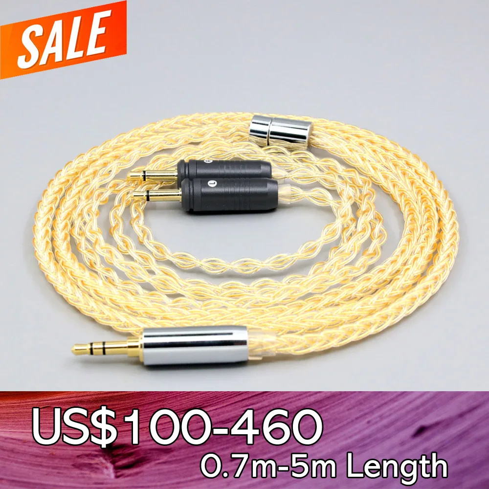 

8 Core 99% 7n Pure Silver 24k Gold Plated Earphone Cable For Focal Clear Elear Elex Elegia Stellia Celestee Radiance