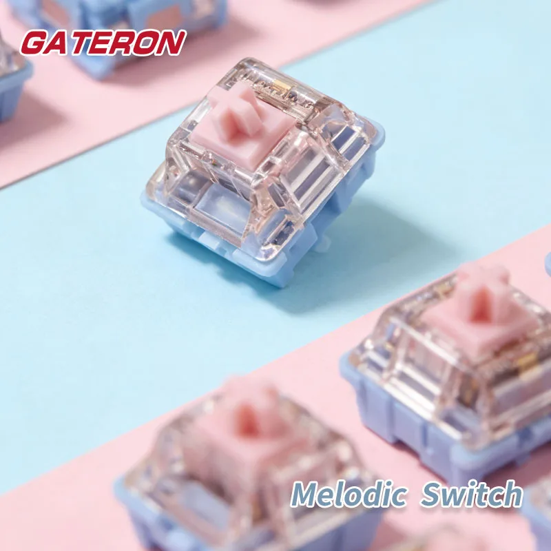 

Gateron Melodic Switch 60g Clicky 5-Pin MX Switch for Mechanical Keyboard Pre-lubed Nylon SMD Long Spring Dual Rail Click DIY