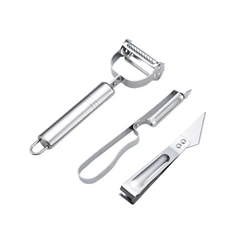 3pcs Multifunctional Vegetable Peeler Stainless Steel Potatoes Carrots Grater Fruit Peeler Cutter Melon Planer Kitchen Gadgets