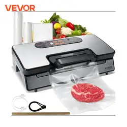 Vevor 90kpa 130w aferidor do vácuo máquina de embalagem de alimentos com 10 sacos de vácuo gratuitos para cozinha do agregado familiar selagem de alimentos a vácuo