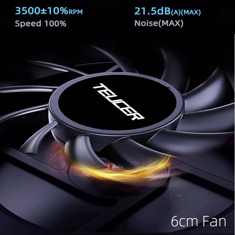 TEUCER UT-6010 6 cm Ultra Dunne Koelventilator 12 V 4PIN PWM Stille Grote Uitlaat Volume Ontwerp 10mm Dikte PC Case Fan Voor Gamer