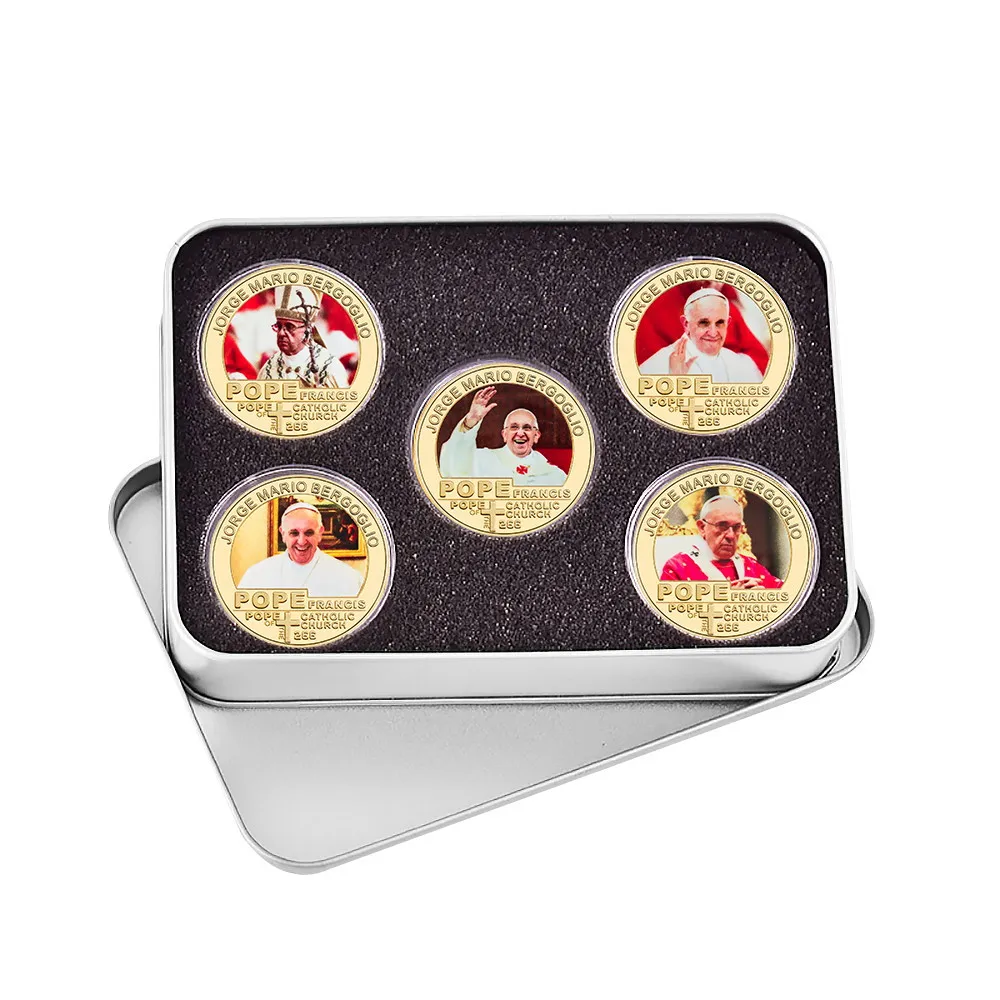 عملة تذكارية مطلية بالذهب من فرانسيس، عملة البابا 266 لعملة مجموعة الكنيسة الكاثوليكية #4