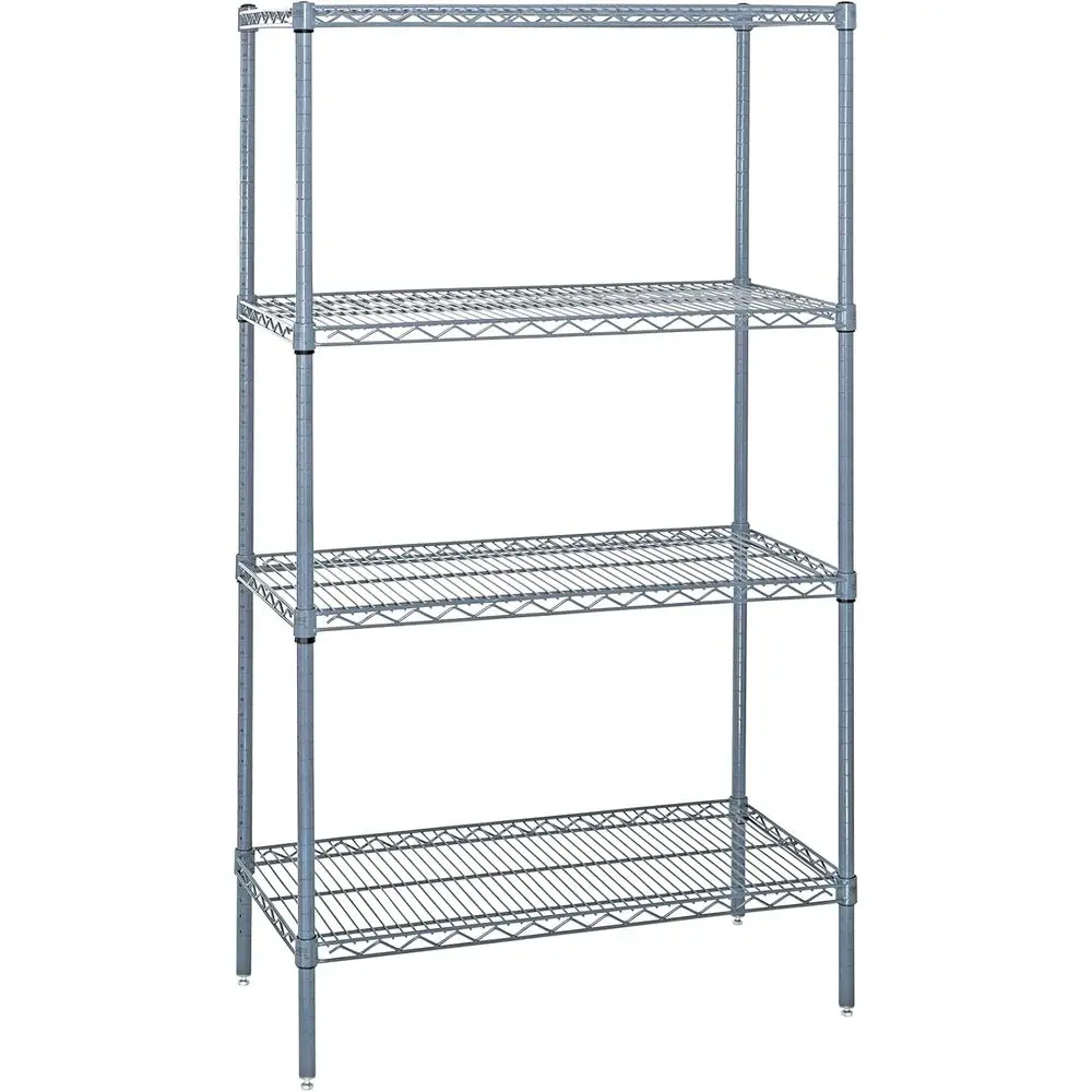 

Gray Epoxy 18 x 30 x 63 4-Shelf Steel Starter Unit Wire Rack, 1830GY Model