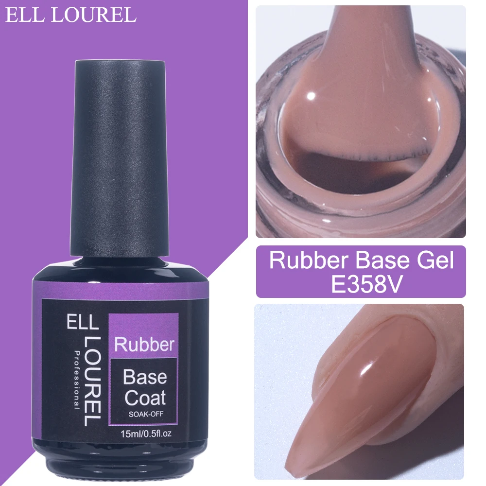 ELL LOUREL Nails Gel Polish Rubber Base Coat 2 IN 1 for Professionals 15ML Winter Autumn Nude Color Varnishes Full Coverage Gel