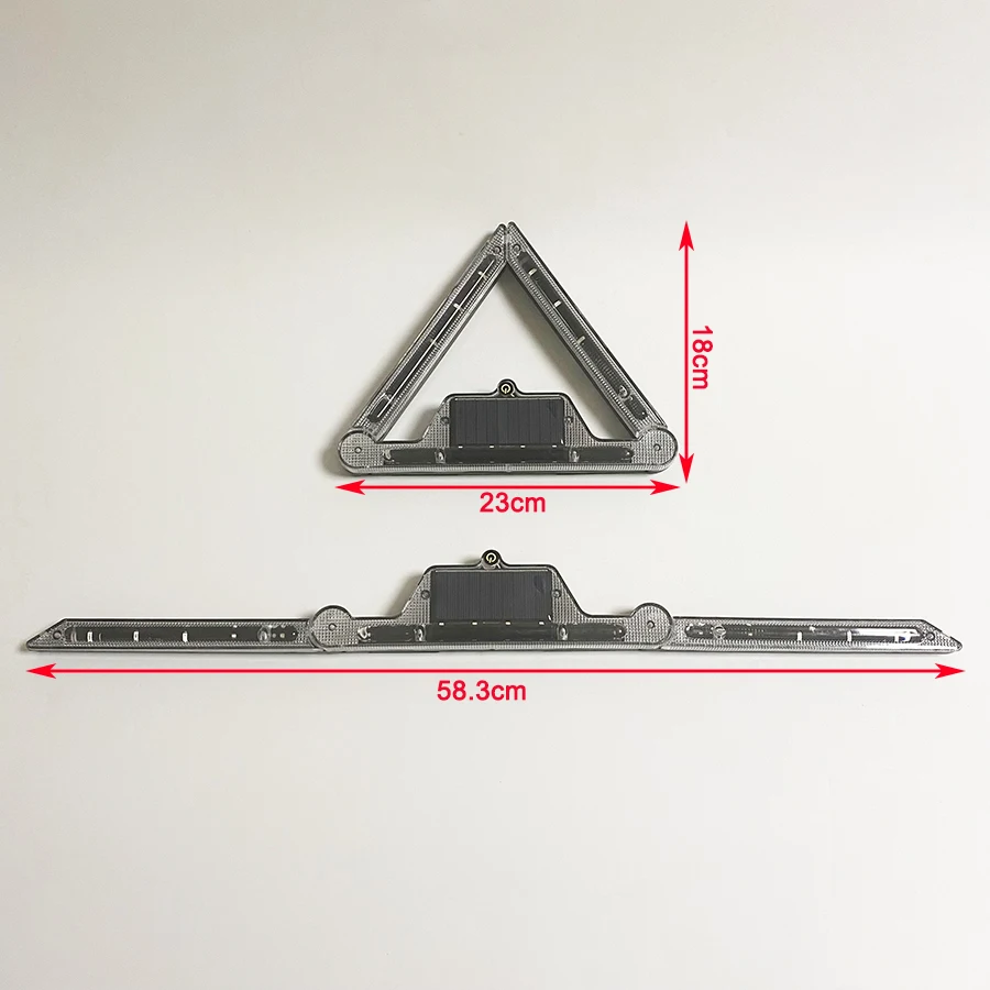 Solar LED Warning Light Car Truck Magnet Triangle Strip Folding Strobe Flashing Lamp Flashlight Anti-collision Emergency Beacon