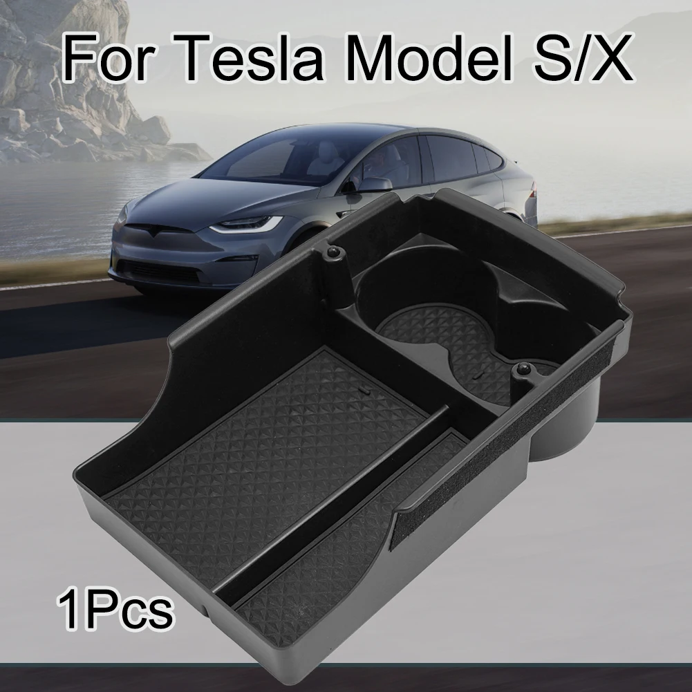 For Tesla For for and for X Specific Console Storage Box with Aligned Cup Holder for Seamless Dashboard Integration