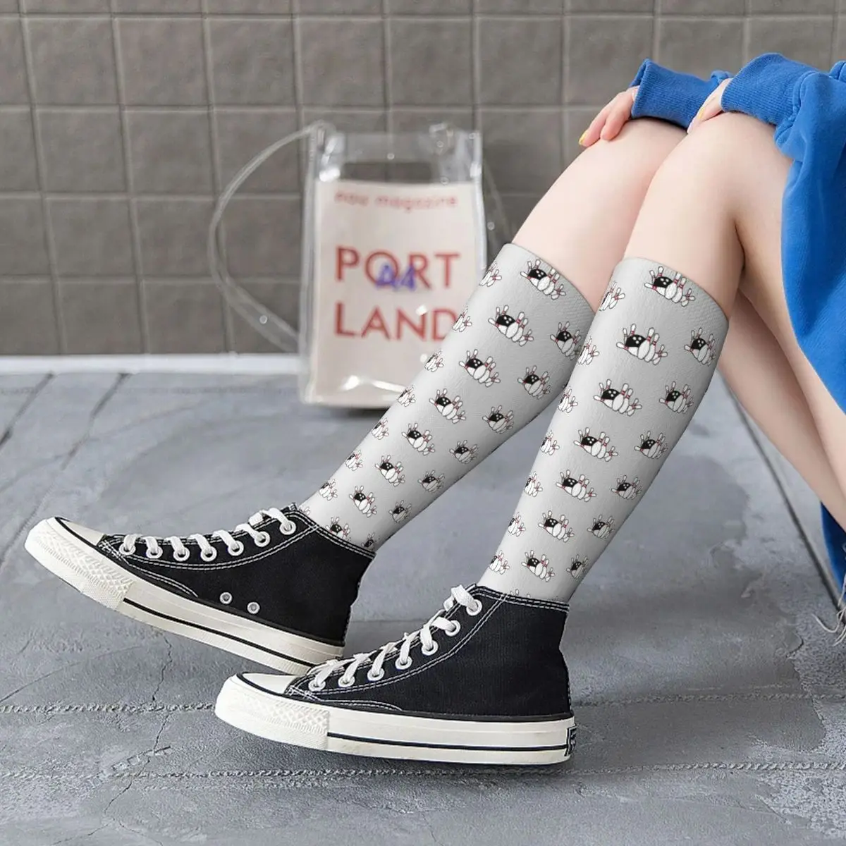 Calcetines de Arte de bolos Harajuku, medias absorbentes de sudor para todas las estaciones, calcetines largos, accesorios para regalos Unisex