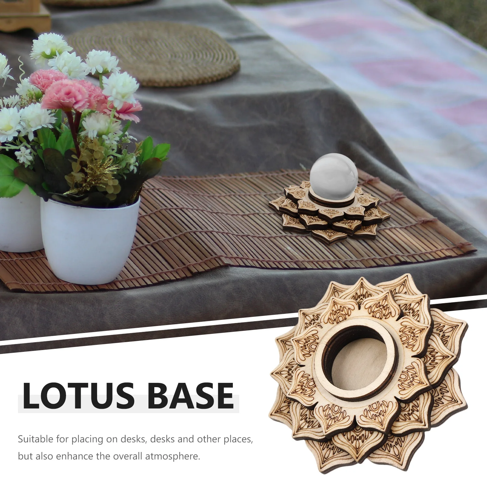 

Crystal Sphere Wooden Stand Ball Holder For Display Stone Base Wood Decorative Stable Display Stand For Crystal Ball Gift Home