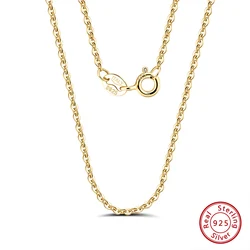 Effie Queen Italy 925 Sterling Silver 1mm O Cross Chain Choker Basic Link Chain Timeless Jewelry Gift Unisex Style Necklace SC20