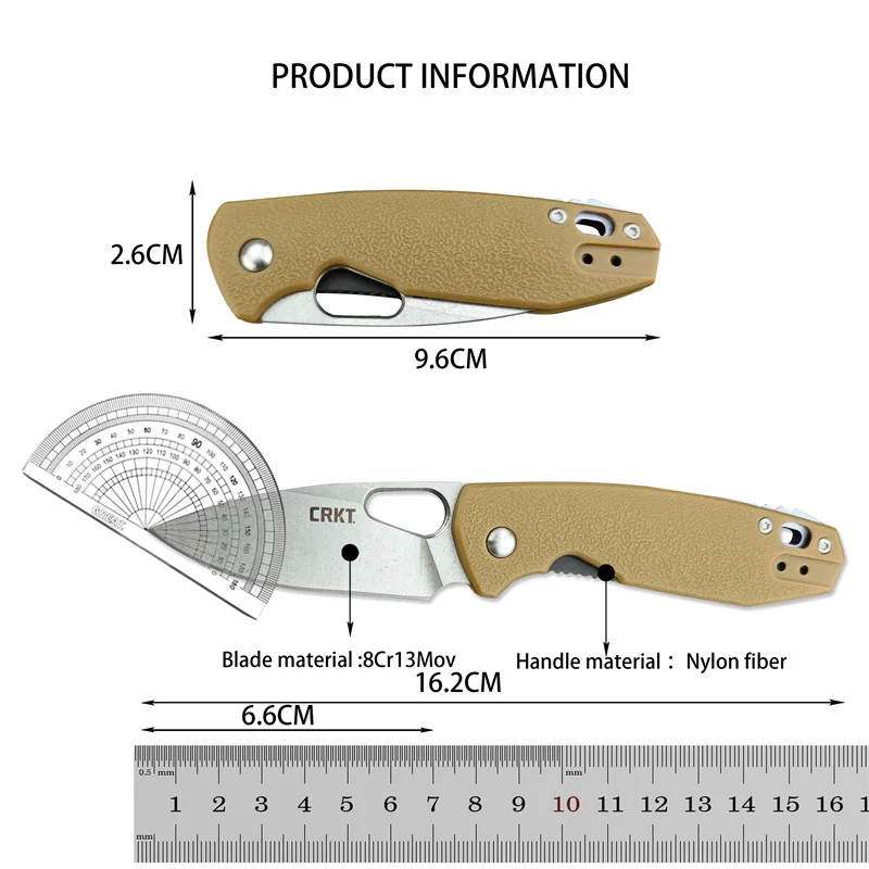 New CR5390 folding knife, Nylon fiber handle, Outdoor tactical Hunting Camping Hiking survival EDC Pocket Tool, Men\'s gift