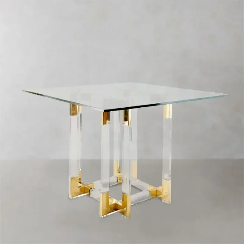 

Mirror Brass Hotel Coffee Table Glass Dining Table Acrylic Desk
