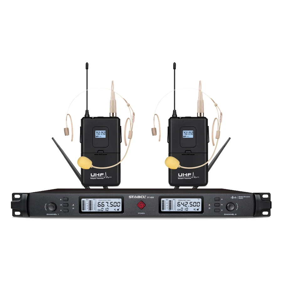 ST-930 Long Range True diversity uhf professional wireless microphone cordless mic system for stage performance