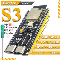 ESP32 S3 Dual Type-C Development Board WiFi Expansion Board ESP32-C3-DevKitM-1 ESP32-S3- N16R8 /N8R2 BT Wifi Module for Arduino