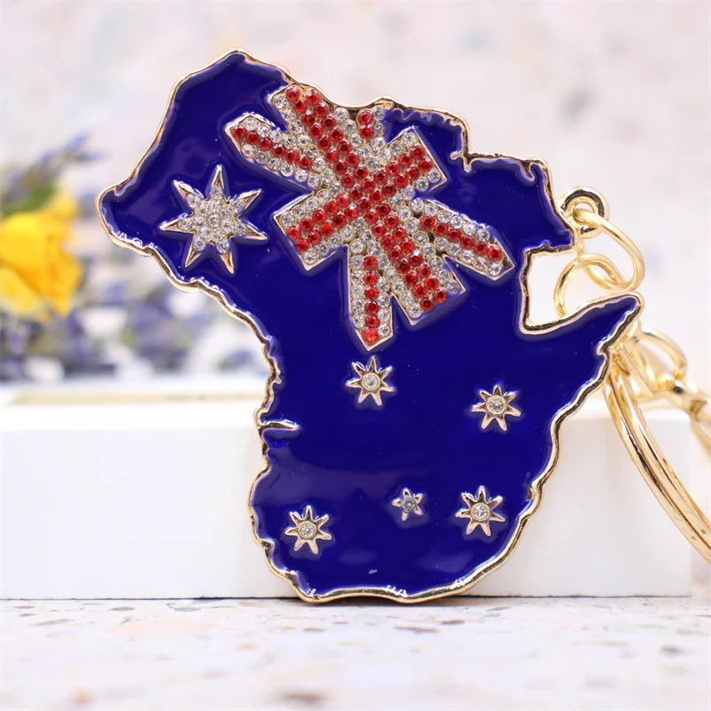 Flag Key Chains Australian Flag Alloy Trinket Keychain