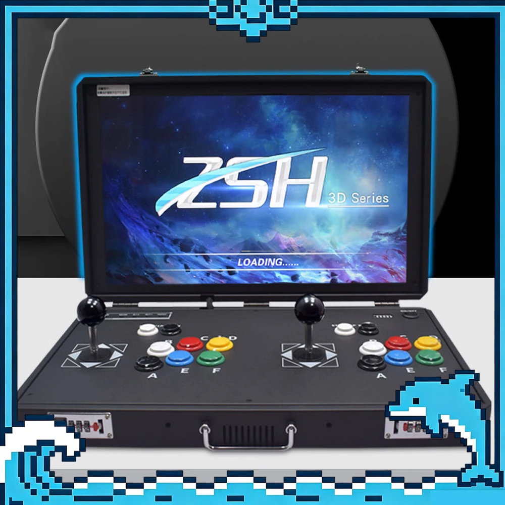 

20inch Game Machine Portable Folding Double Rocker Dual System Home Arcade Integrated Machine Pandora Moonlight Box