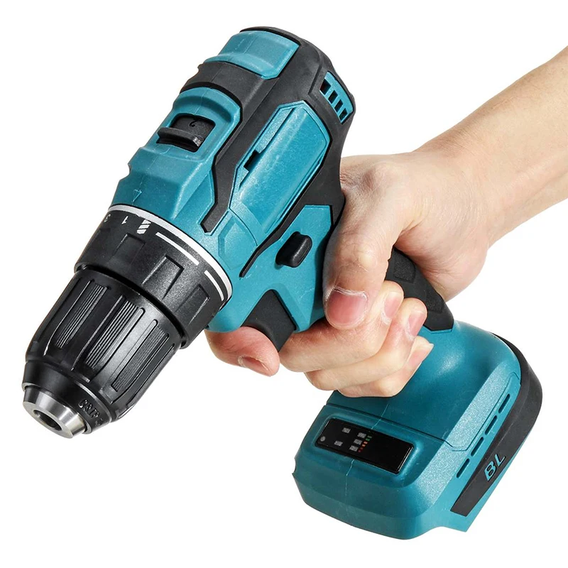 Kamolee 10MM Brushless Electric Drill Cordless Screwdriver Lithium Battery Charging Hand Drill 18V Battery Makita Compatible