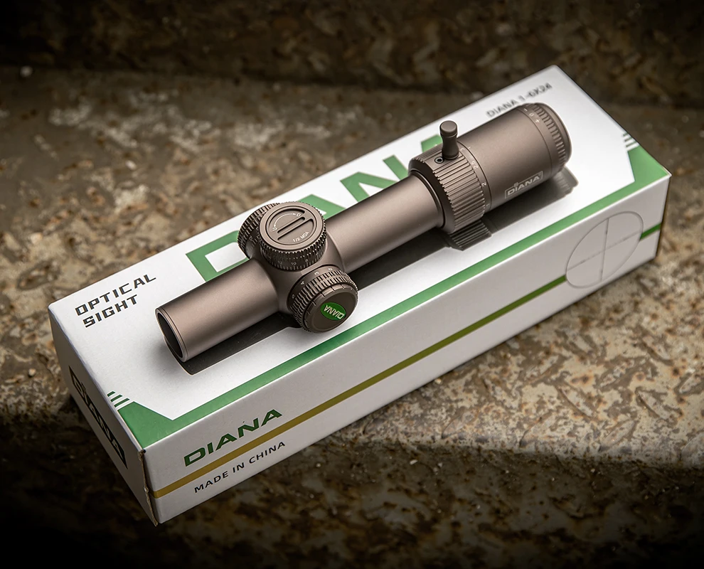 DIANA 1-6x24 Zielfernrohr Dünnwandiges Weitwinkel-Kreuzoptik-Kollimator Jagdzielfernrohr in Brauner Farbe – Detail 8