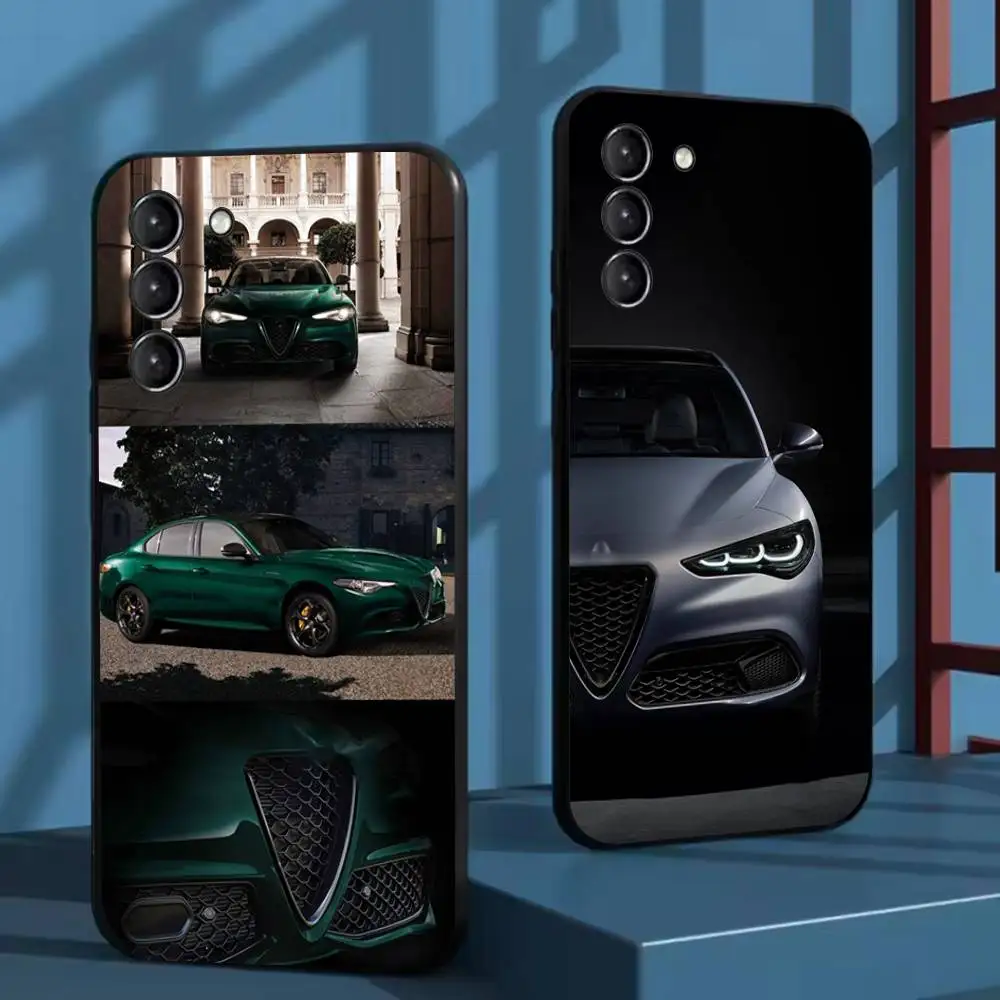 

AlfaeS R-RomeoS Car Phone Case For Samsung Galaxy A73,72,51,53,52,71,22,5G,Note,J7,8,9 Soft Black Cover