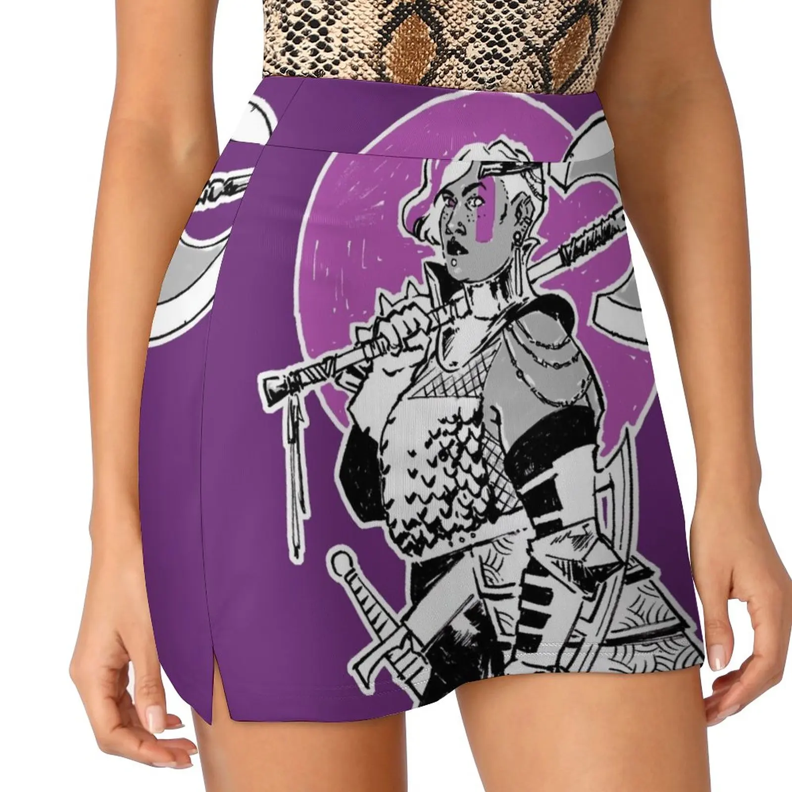 

Purple Warrior - Labrys Amazon - Queer Fighter Light Proof Trouser Skirt Summer dress Evening dresses