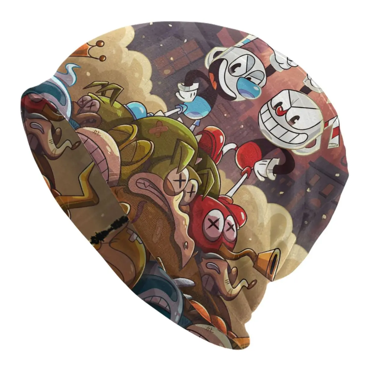 Mi galeria suprema boné jogo de tiro cuphead legal adulto ao ar livre crânios gorros chapéus verão quente dupla utilização bonnet chapéus